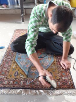 Restoration of rug sun damaged by UV